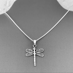 Sterling Silver Dragonfly Necklace, Spiritual